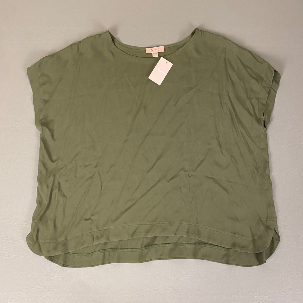 Numi T-Shirt‎ Top Womens XL Olive Green Short Sleeve Made Canada Blouse New NWT
